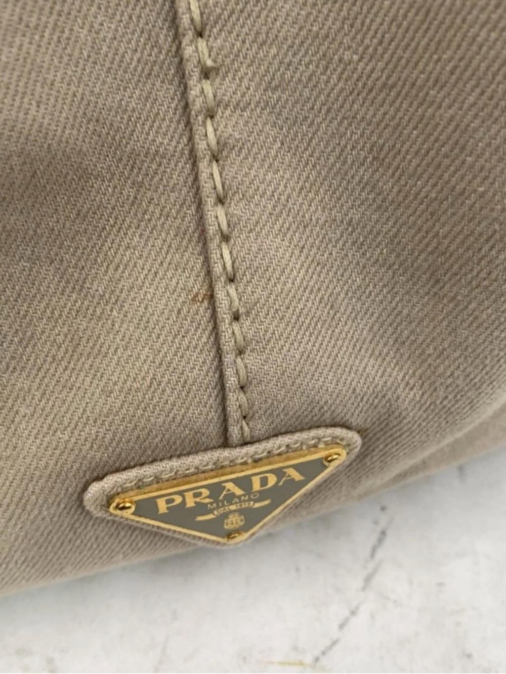 Prada Khaki Handbag Canapa tote - Picture 5 of 9